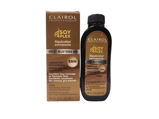 Clairol Professinoal Soy 4 Plex Liquicolor Permanent Gray Busters NN 5NN 2.oz