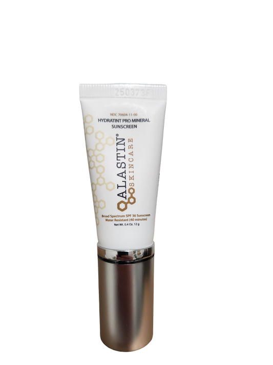 alastin skincare hydratint pro mineral sunscreen 0.4 oz.