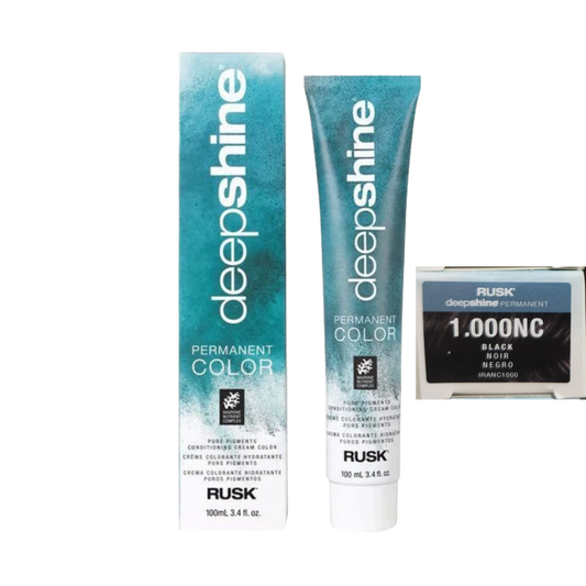 Rusk Deepshine Permanent Color 1.000NC – Natural Black 3.4 oz.