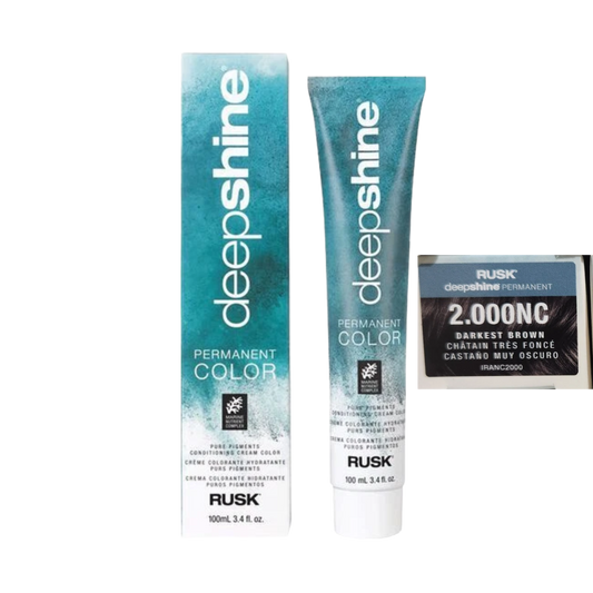 Rusk Deepshine Permanent Color 2.000NC – Natural Darkest Brown 3.4 oz.
