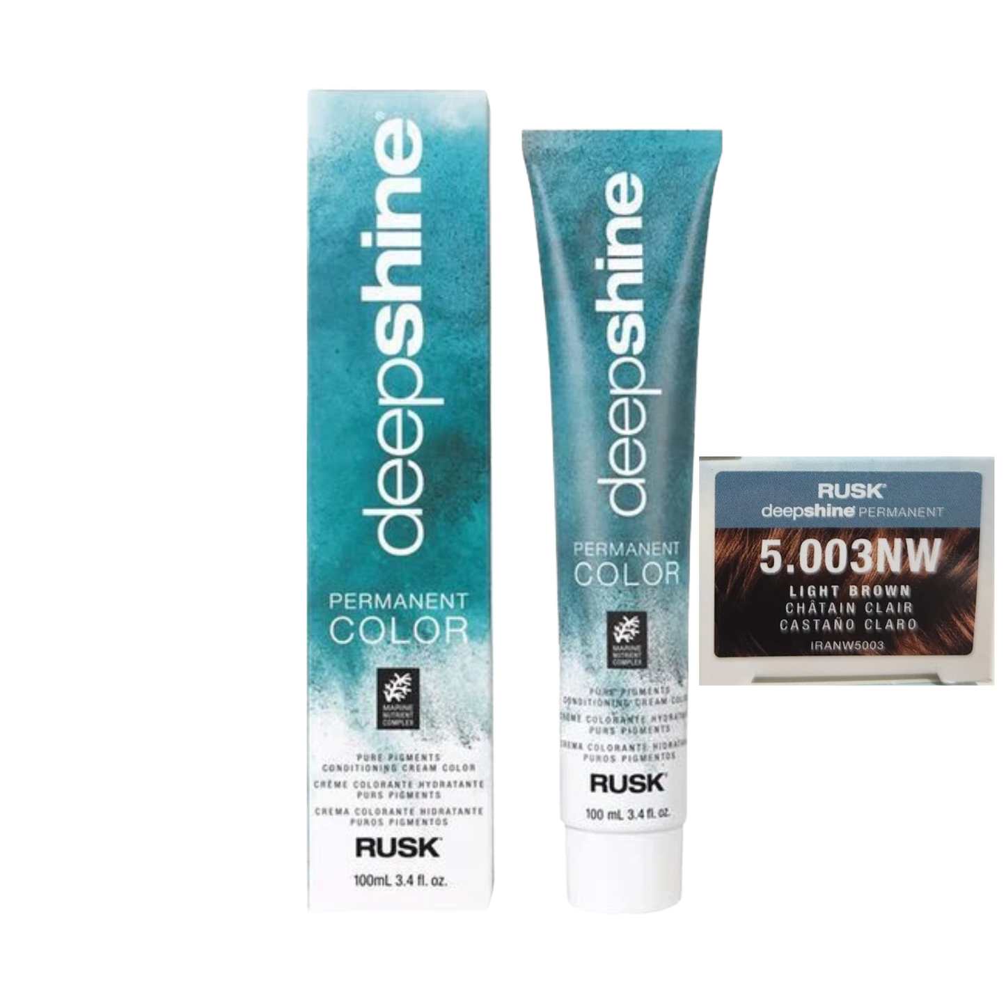 Rusk Deepshine Permanent Color 5.003NW – Natural Warm Light Brown 3.4 oz.