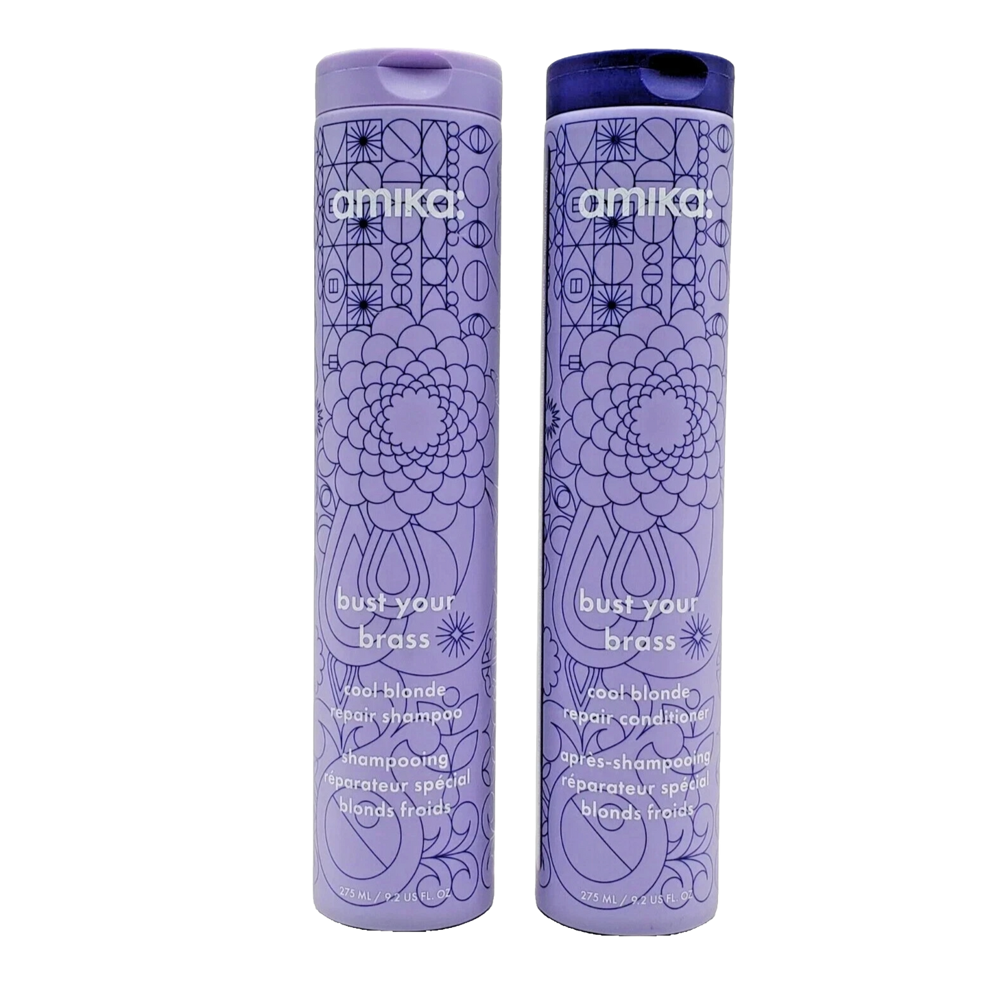 Amika Bust Your Brass Cool Blonde Repair Shampoo & Conditioner Duo