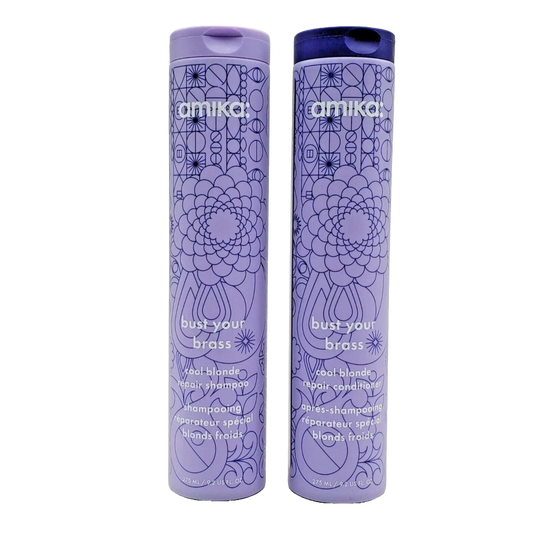 Amika Bust Your Brass Cool Blonde Repair Shampoo & Conditioner Duo